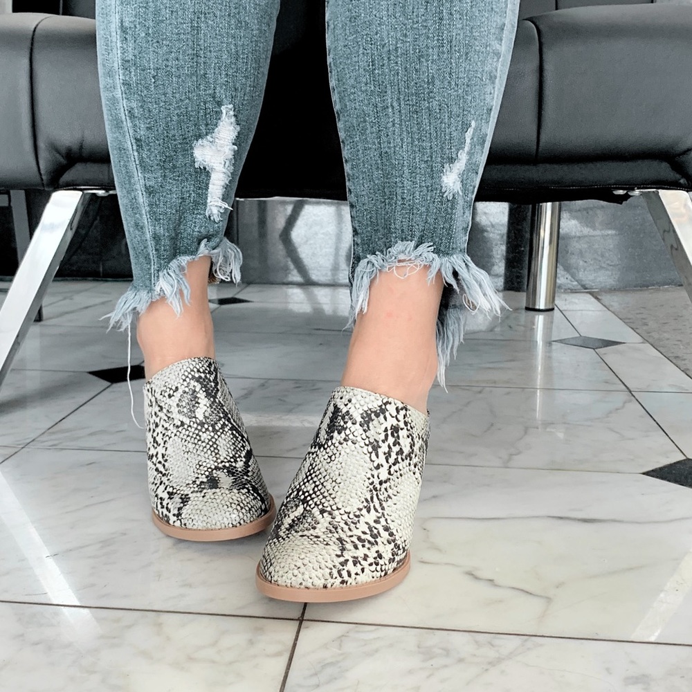 Stone Black Snake Mule Booties - Picture 3 of 8